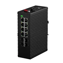 Din-Rail Industrial L3 Managed PoE Switch 8x10/100/1000M RJ45 PoE+, 4x1G SFP