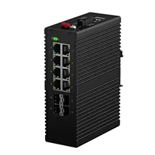 Din-Rail Industrial L3 Managed Switch 8x10/100/1000M RJ45, 4x10G SFP+