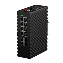 Din-Rail Industrial L3 Managed PoE Switch 8x10/100/1000M RJ45 PoE+, 4x10G SFP+