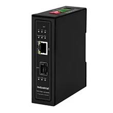 Industrial Din-rail 10G Web Smart Media Converter 1*100M/1G/2.5G/5G/10G RJ45 PoE++, 1*100/1G/2.5G/10G SFP+