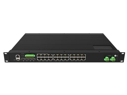 Industrial Rackmount L3 Managed PoE Switch 24x1G RJ45 PoE+, 4x10G SFP+