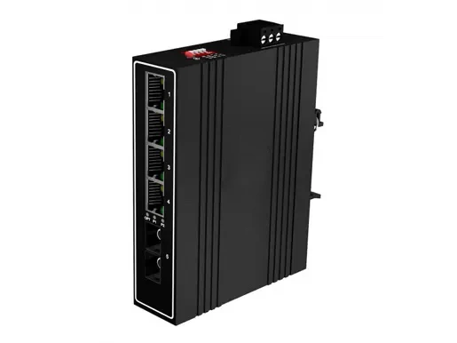 Industrial Unmanaged Switch 1x100Base-X, 4x10/100Base-T (PoE Optional)