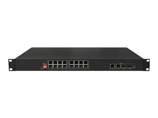 Unmanaged AI PoE Switch 18x10/100/1000Base-T(16xPoE,Port1-2 BT90w), 2x1000Base-X