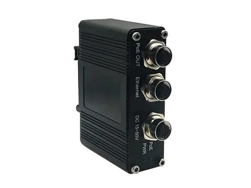 Industrial M12 Connector Single Port 10/100/1000 PoE Injector 30w