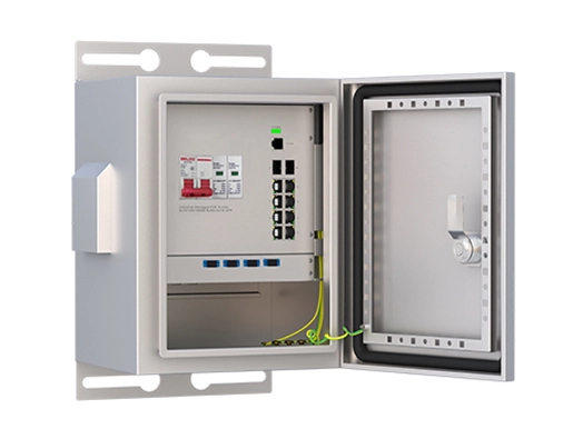 IP55 Outdoor Box, with Managed Industrial Switch 2x1000 Base-X, 8x10/100/1000 Base-T PoE Realtek