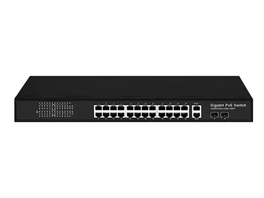 Unmanaged 24GE PoE + 2GE RJ45 +2GE SFP Switch