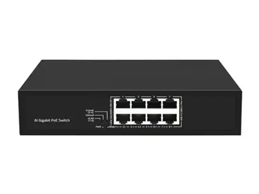 Unmanaged AI PoE Switch 8 Port Gigabit