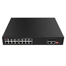 Unmanaged Gigabit 16Port PoE Switch, 16x10/100/1000M RJ45 with PoE, 2x1000M SFP+2x1000M RJ45 Uplink